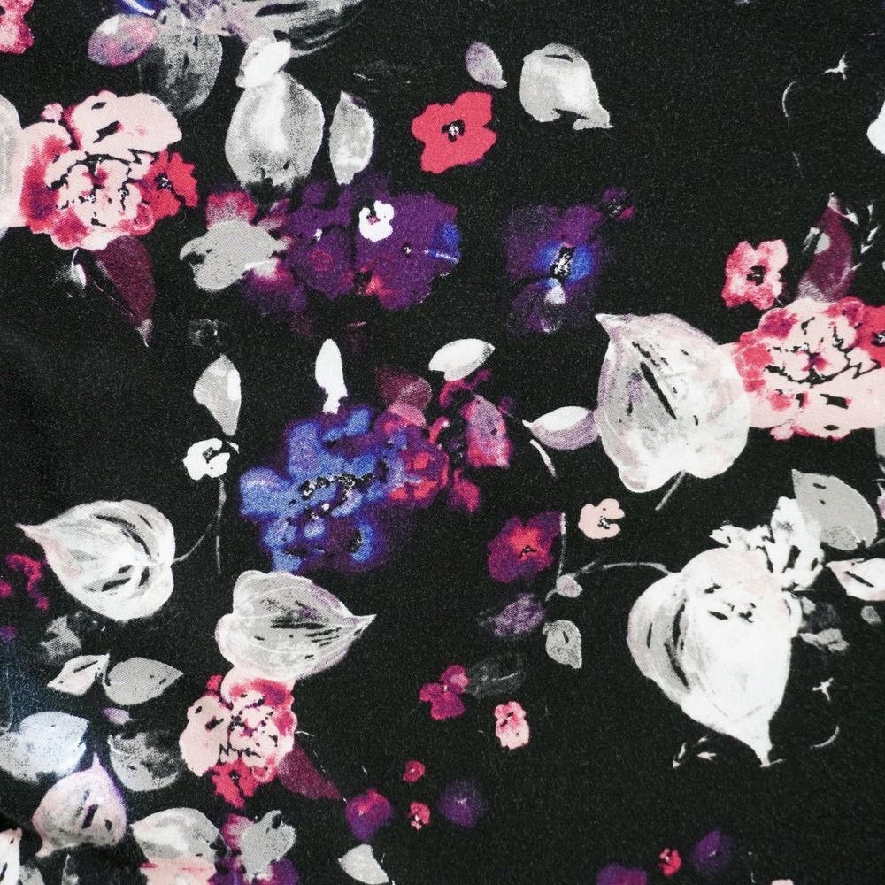 Torrid Skater Dress Black XL 1X 14 16 Floral Jersey Knit Empire Waist Pockets - Picture 5 of 8